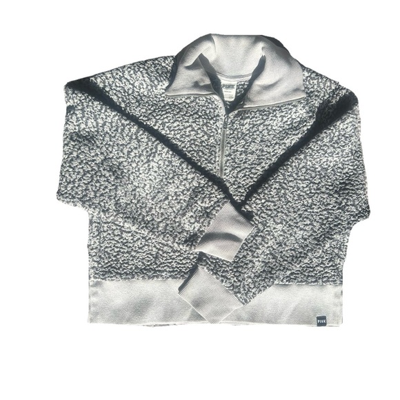 PINK Victoria's Secret Textured Gray Zip-Up - Picture 6 of 7